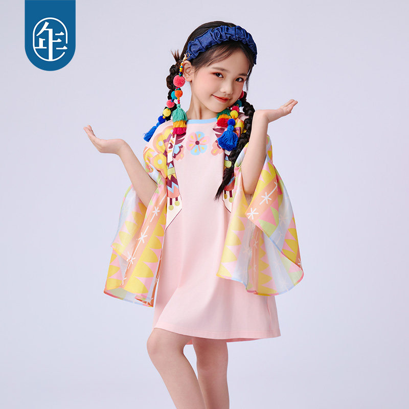 年衣童装女童连衣裙2025年夏新款新中式民族服饰大童女孩短裙礼服