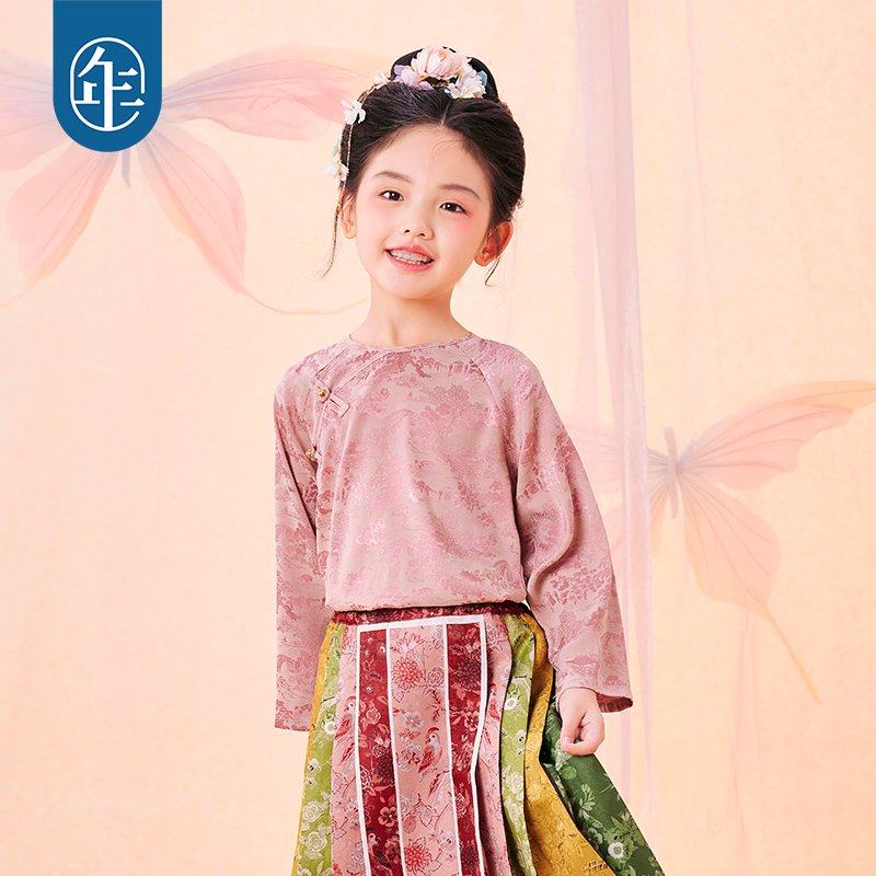 年衣童装女童衬衫春秋长袖娃娃衫新中式复古儿童女孩上衣国风古风