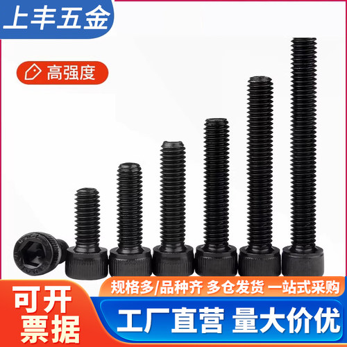 12.9级高强度内六角螺丝加长黑色