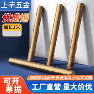 铜丝杆黄铜牙条铜全牙螺柱牙棒螺杆双头丝杆M3M4M5M6M10M14M16