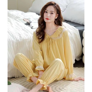 睡衣女春秋款纯棉长袖女款秋季新款女士秋冬新款大码家居服