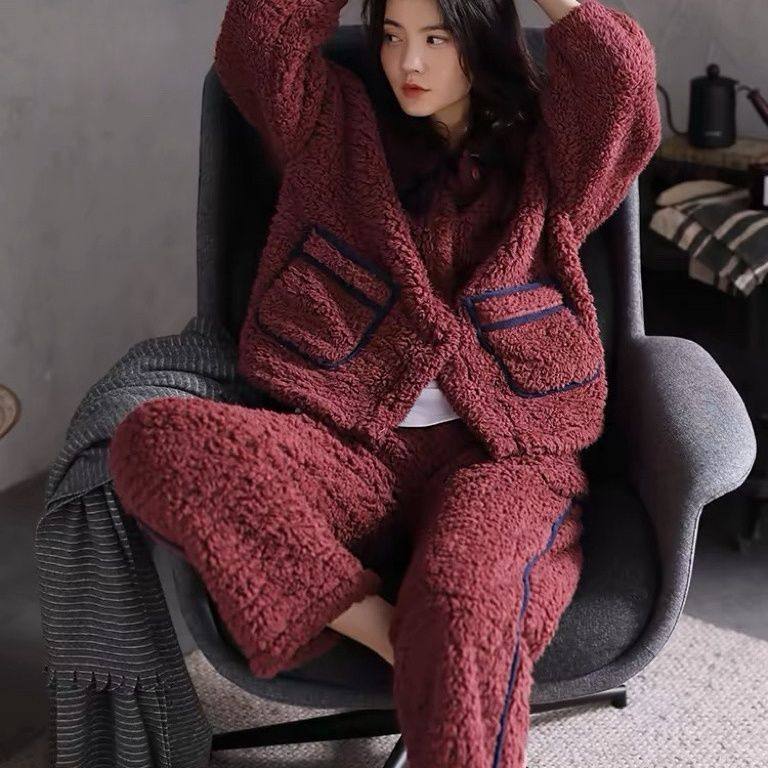 新款睡衣女冬季加绒加厚保暖珊瑚绒羊羔绒开衫秋冬款家居服套装,女士内衣/男士内衣/家居服,睡衣/家居服套装,淘宝优惠券,粉丝福利购,淘宝优惠卷