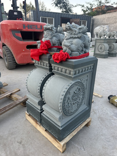 石雕门墩一对青石抱鼓石貔貅仿古庭院门口石貔貅石鼓门当守门石