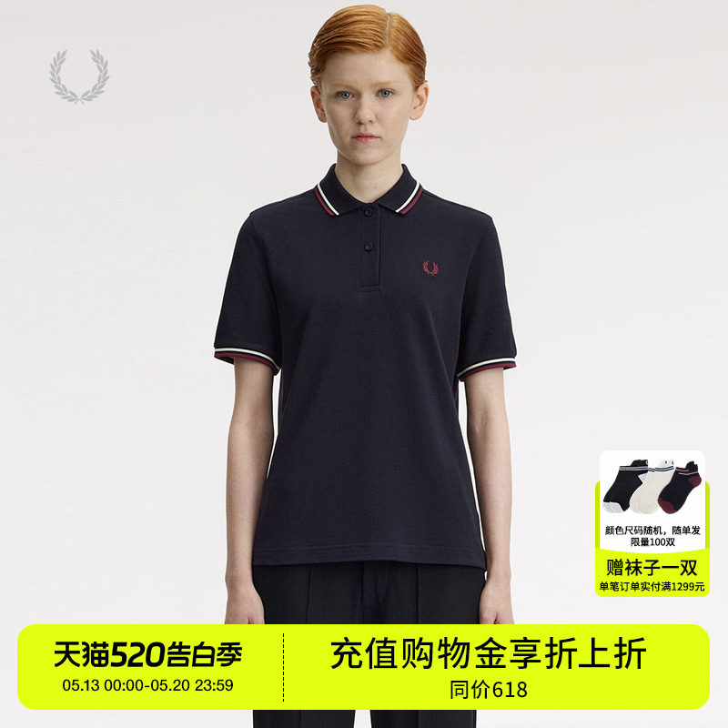 FRED PERRY女装翻领短袖polo衫2026夏季新款麦穗刺绣上衣G3600