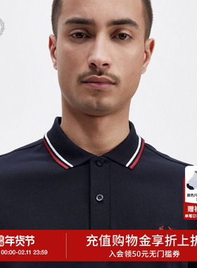 FRED PERRY男士POLO衫2025冬季商务休闲麦穗短袖重磅多彩T恤M3600