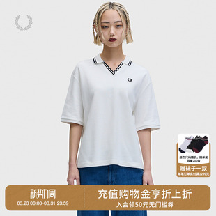 polo衫 宽松短袖 2026夏季 新款 质感麦穗刺绣上衣 FRED 时尚 PERRY女装