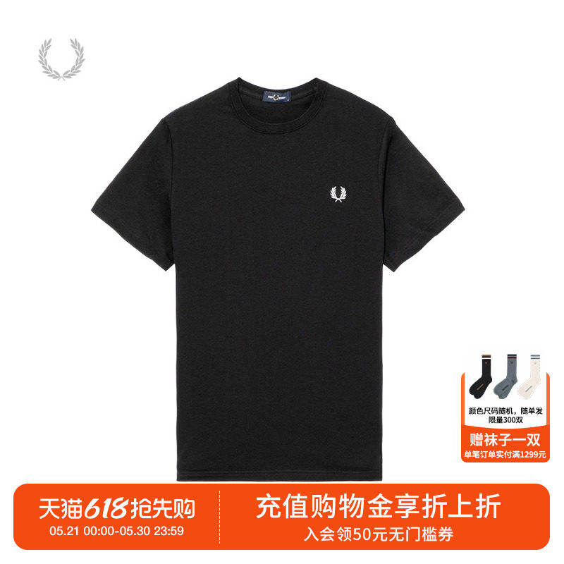 FRED PERRY男装圆领短袖T恤2026夏季新款基础款纯色休闲半袖M1600