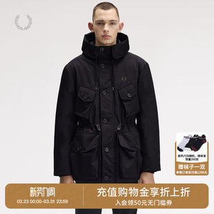 新款 连帽拉链外套2025冬季 帅气酷感宽松纯色大衣 PERRY男装 FRED