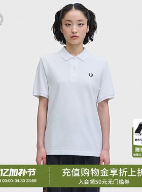 FRED PERRY女装纯色短袖polo衫2026夏季新款简约质感麦穗刺绣上衣