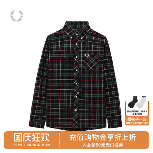 FREDPERRY格纹长袖衬衫复古质感