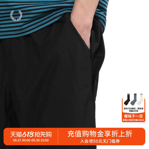 FRED PERRY男士短裤夏季新款直筒纯色麦穗刺绣休闲裤子S7170
