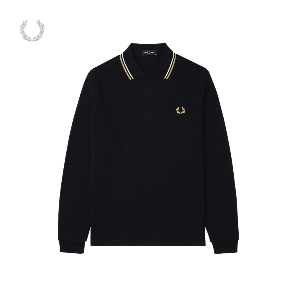 FRED PERRY男装多色长袖polo衫秋季简约基础款纯色上衣