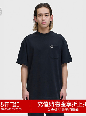 FRED PERRY男士休闲T恤2026春季新款宽松圆领麦穗刺绣短袖衫M2408