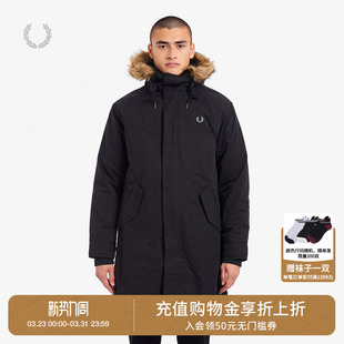 麦穗两件套毛领连帽保暖棉衣潮J9533 棉服外套冬季 FRED PERRY男装