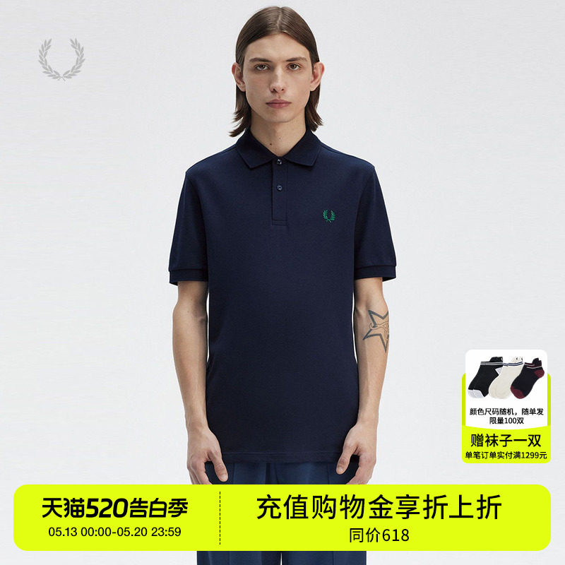 FRED PERRY男装多色短袖polo衫2026夏季新款基础款纯色上衣M6000