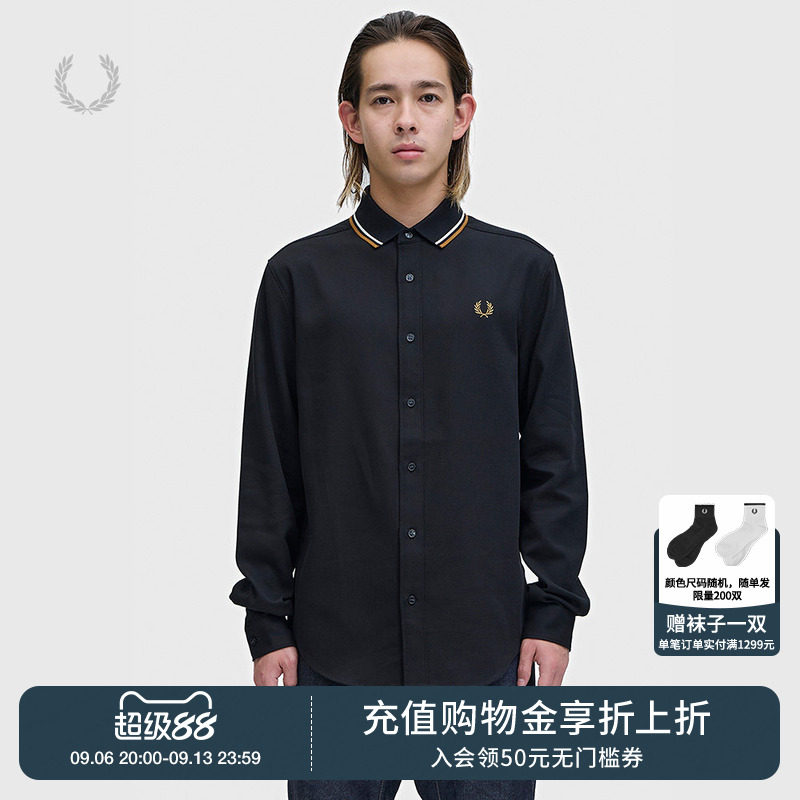 FREDPERRY翻领长袖衬衫时尚通勤图片