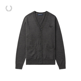 PERRY男士 麦穗羊毛衫 休闲针织衫 口袋V领开衫 潮K9551 2024冬季 FRED