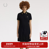 FRED 条纹麦穗刺绣裙子D1177 短袖 PERRY休闲连衣裙女2026春季 新款