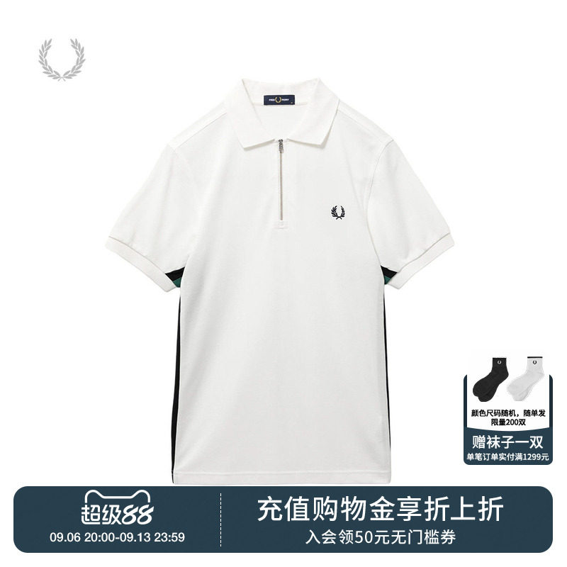FREDPERRY半拉链polo衫清爽活力图片