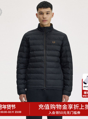 FRED PERRY男士休闲夹克2025冬季新款立领宽松麦穗刺绣外套J4564