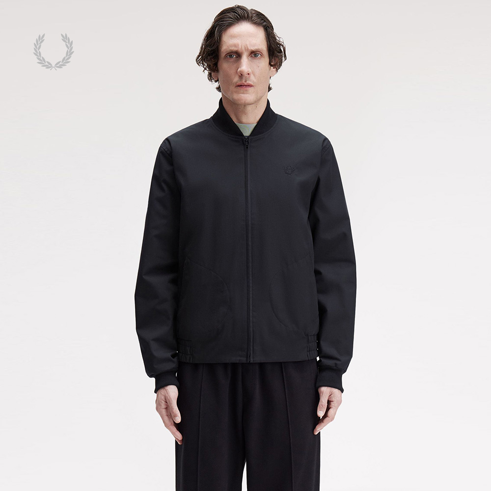 FRED PERRY男士休闲夹克2025冬季拉链纯色麦穗刺绣宽松外套J9037