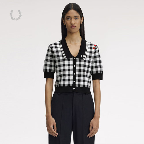 FREDPERRY翻领短袖针织衫复古