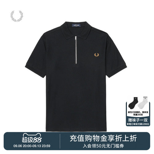 FREDPERRY半拉链短袖polo衫