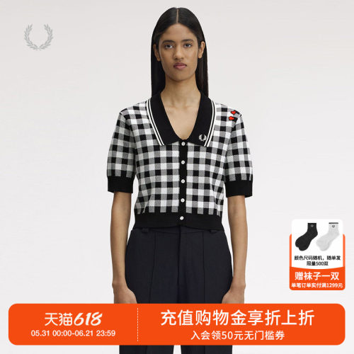 FREDPERRY翻领短袖针织衫复古