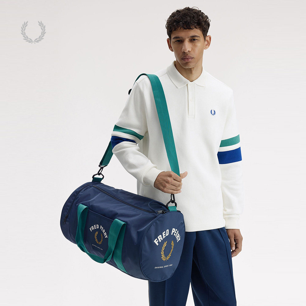 FRED PERRY男款大容量手提包2026春季新款鼓形包运动健身包旅行包