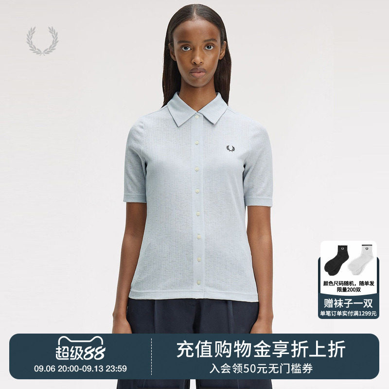 FREDPERRY排扣短袖上衣简约时尚图片