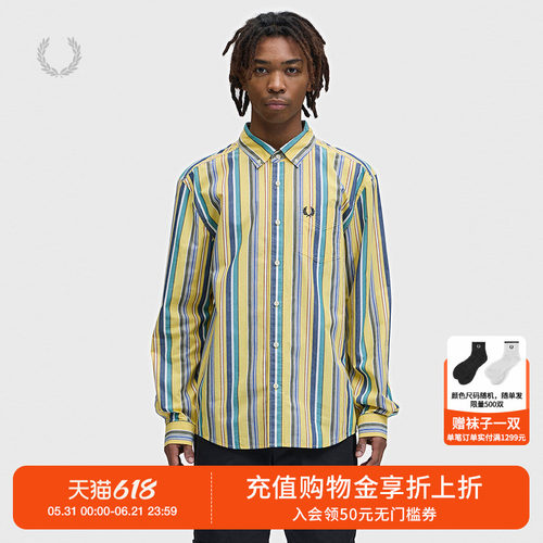 FREDPERRY竖条纹衬衫时尚个性