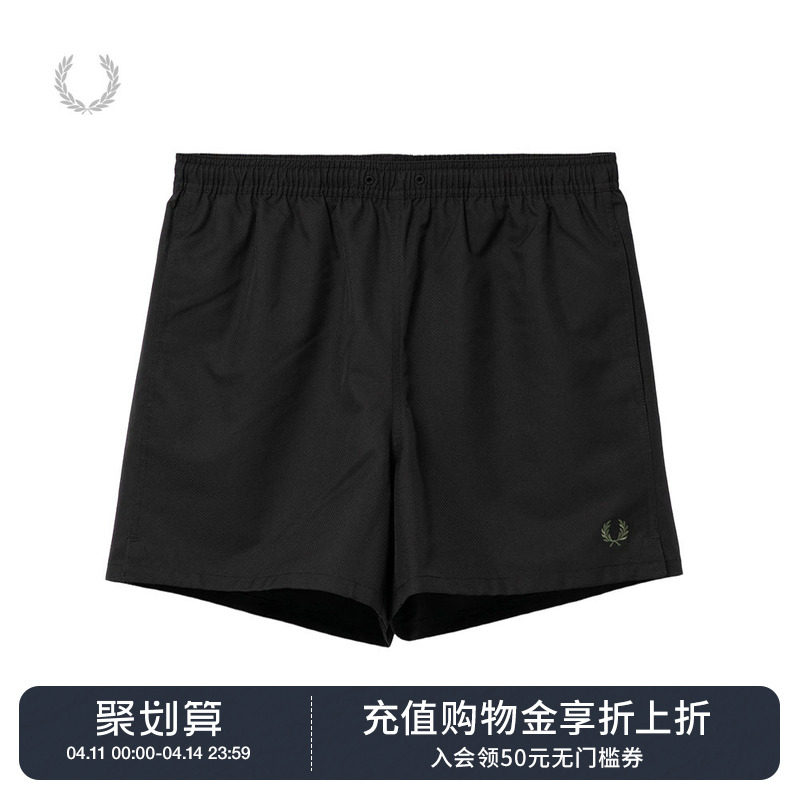 FRED PERRY男装多色休闲短裤2026夏季新款纯色沙滩裤运动裤直筒裤