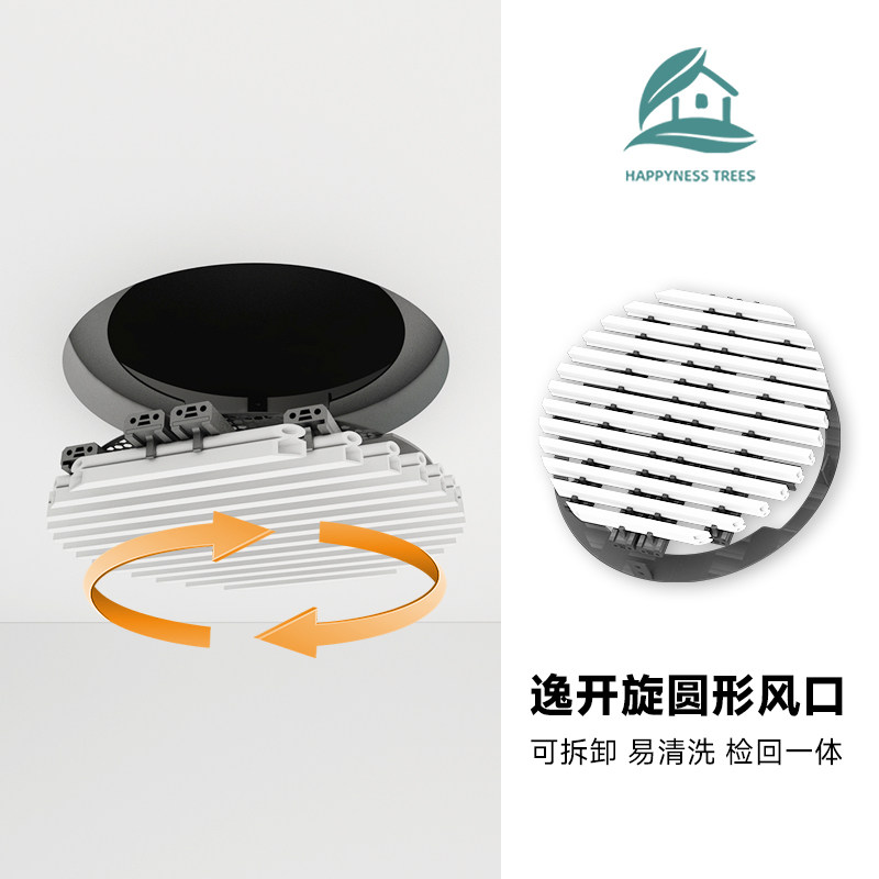 排风通风口圆形圆形中央空调风口嵌入式无边框线圆型排风口新风口