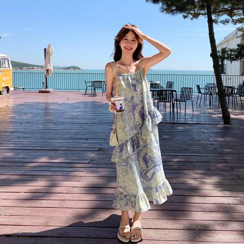 海边度假风掉嗲连衣裙#8808P110控168,女装连衣裙,2C111