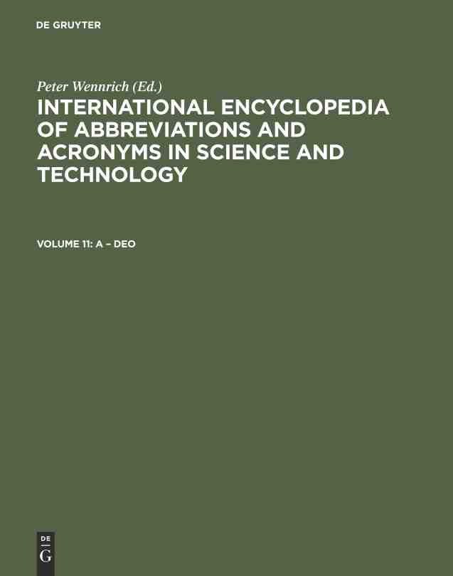 预售按需印刷 International Encyclopedia of Abbreviations and Acronyms in Science and Technology Volume 11 A Deo