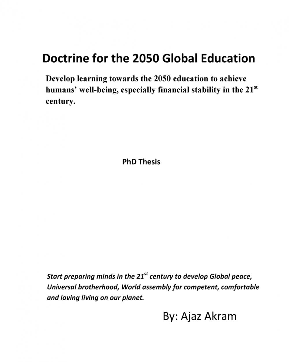 【预售 按需印刷】Doctrine for the 2050 Global Education 书籍/杂志/报纸 进口教材/考试类/工具书类原版书 原图主图