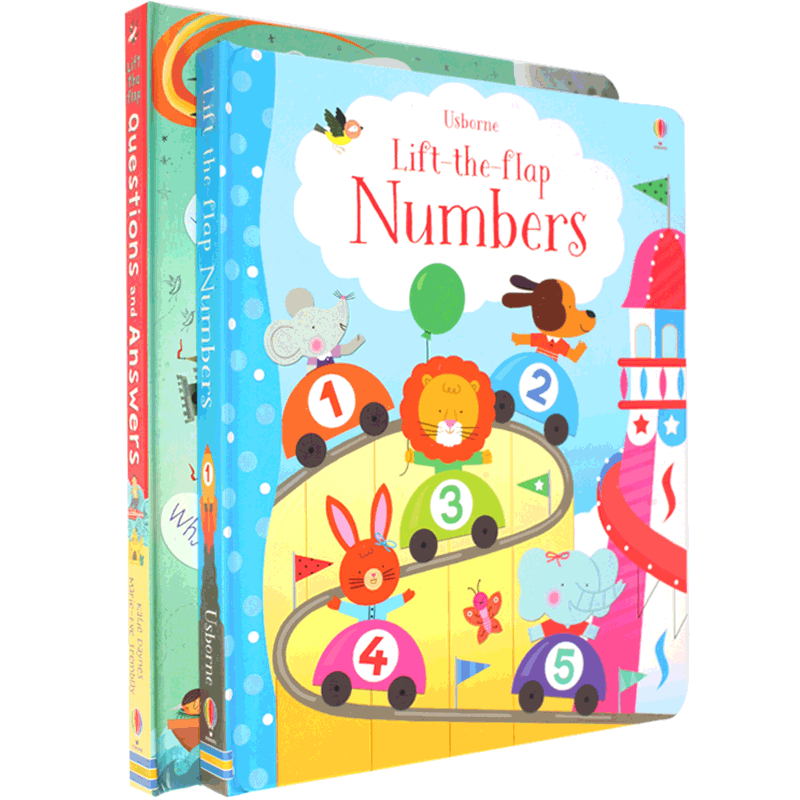 英文原版 儿童翻翻书 Usborne 问答与数字2本套装 LTF QUESTIONS & ANSWERS & LIFT THE FLAP NUMBERS 两本套装中图