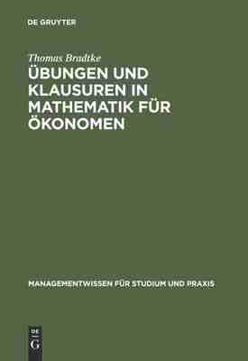 预售 按需印刷 übungen und Klausuren in Mathematik für ?konomen