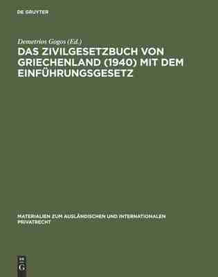 预售 按需印刷 Das Zivilgesetzbuch von Griechenland (1940) mit dem Einführungsgesetz