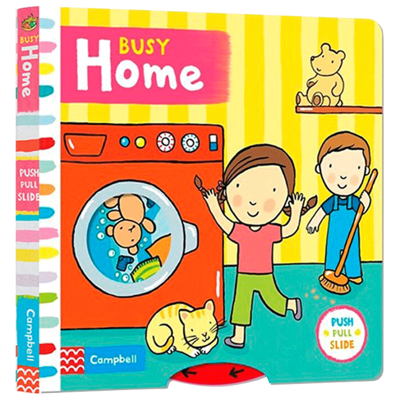 busy系列 忙碌的家 幼儿纸板书 英文原版 busy home 2-5岁 认知启蒙