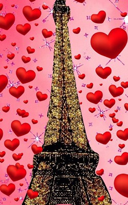 【预售按需印刷】Paris  eiffel tower glitter glitter   red hearts  creative blank journal sir Michael designer editio