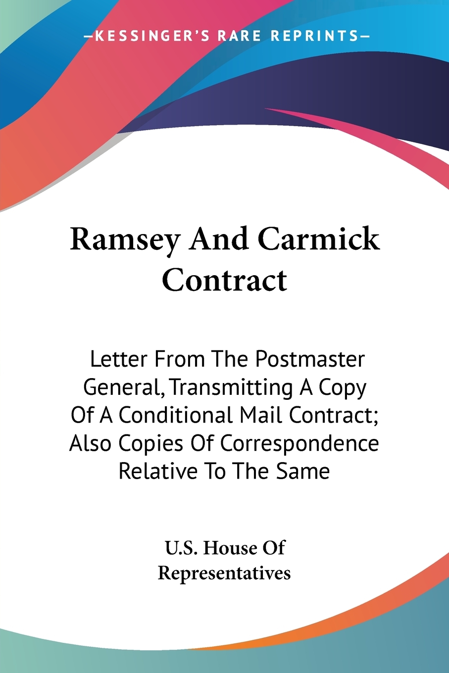 预售按需印刷 Ramsey And Carmick Contract