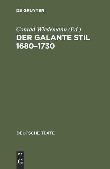 预售 按需印刷 Der galante Stil 1680 1730 书籍/杂志/报纸 生活类原版书 原图主图