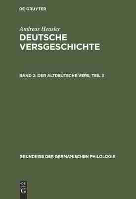 预售 按需印刷 Der altdeutsche Vers  Teil 3