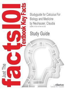 ISBN Biology 按需印刷 Claudia Medicine and Calculus 9780321644688 Studyguide 预售 Neuhauser for