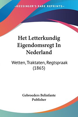 预售 按需印刷 Het Letterkundig Eigendomsregt In Nederland德语ger