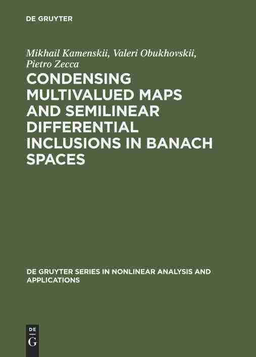 预售 按需印刷 condensing multivalued maps and semilinear