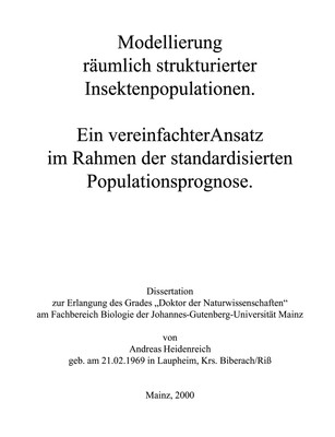 预售 按需印刷Modellierung r?umlich strukturierter Insektenpopulationen德语ger