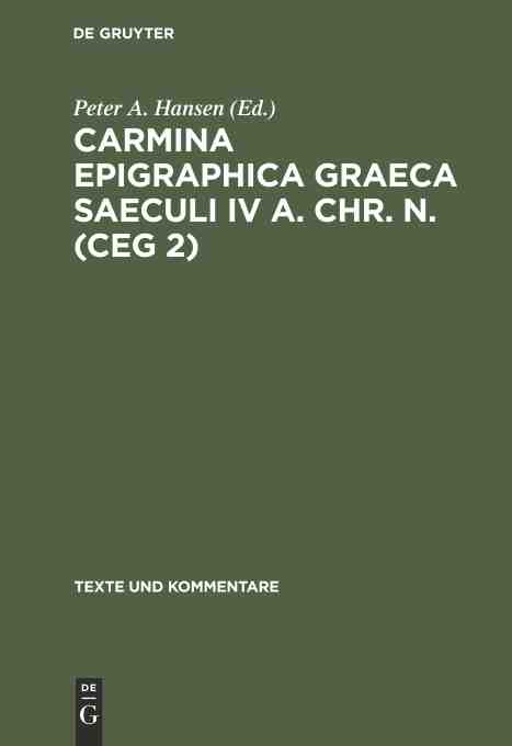 预售按需印刷 Carmina Epigraphica Graeca Saeculi IV a. Chr. n.(CEG 2)