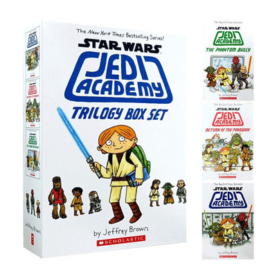英文原版 星球大战绝地学院3册 黑白漫画 冒险章节桥梁故事书 Jedi Academy Trilogy Box Set